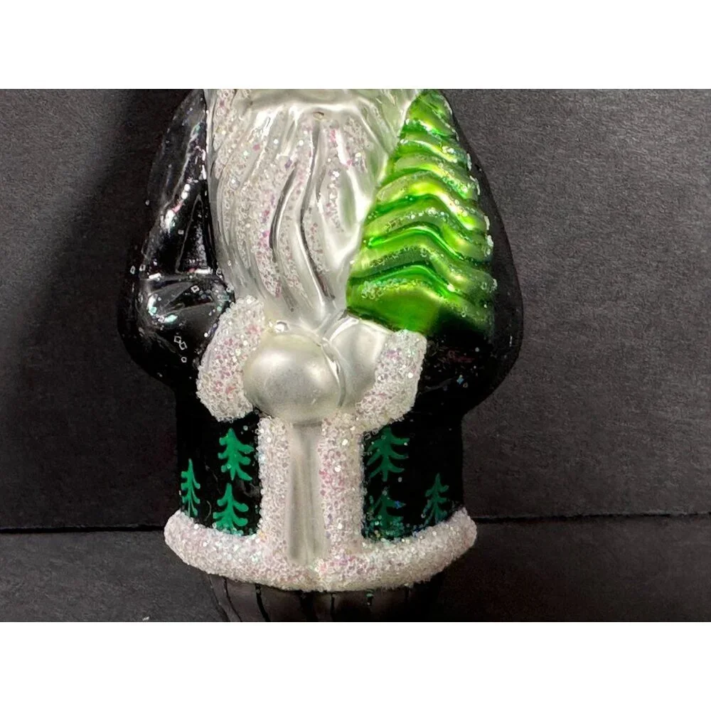 Christopher Radko Santa Claus Ornament Elfin Evening Black‎ Coat with Tree